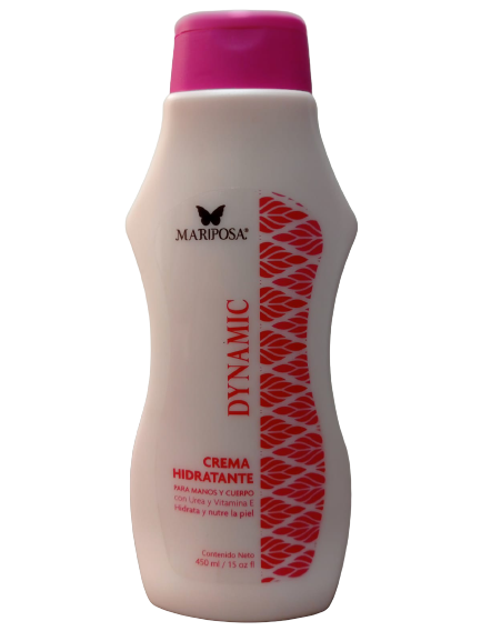 CREMA HIDRATANTE DYNAMIC PARA CUERPO Y MANOS CON VITAMINA E ALANTOINA Y ELASTINA